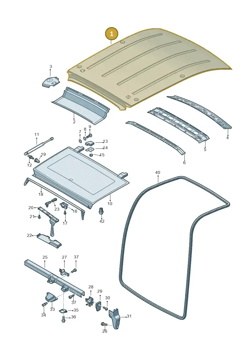 2K0817101A — Volkswagen Caddy kombi (2015-2020) diagram 443817020, position 1