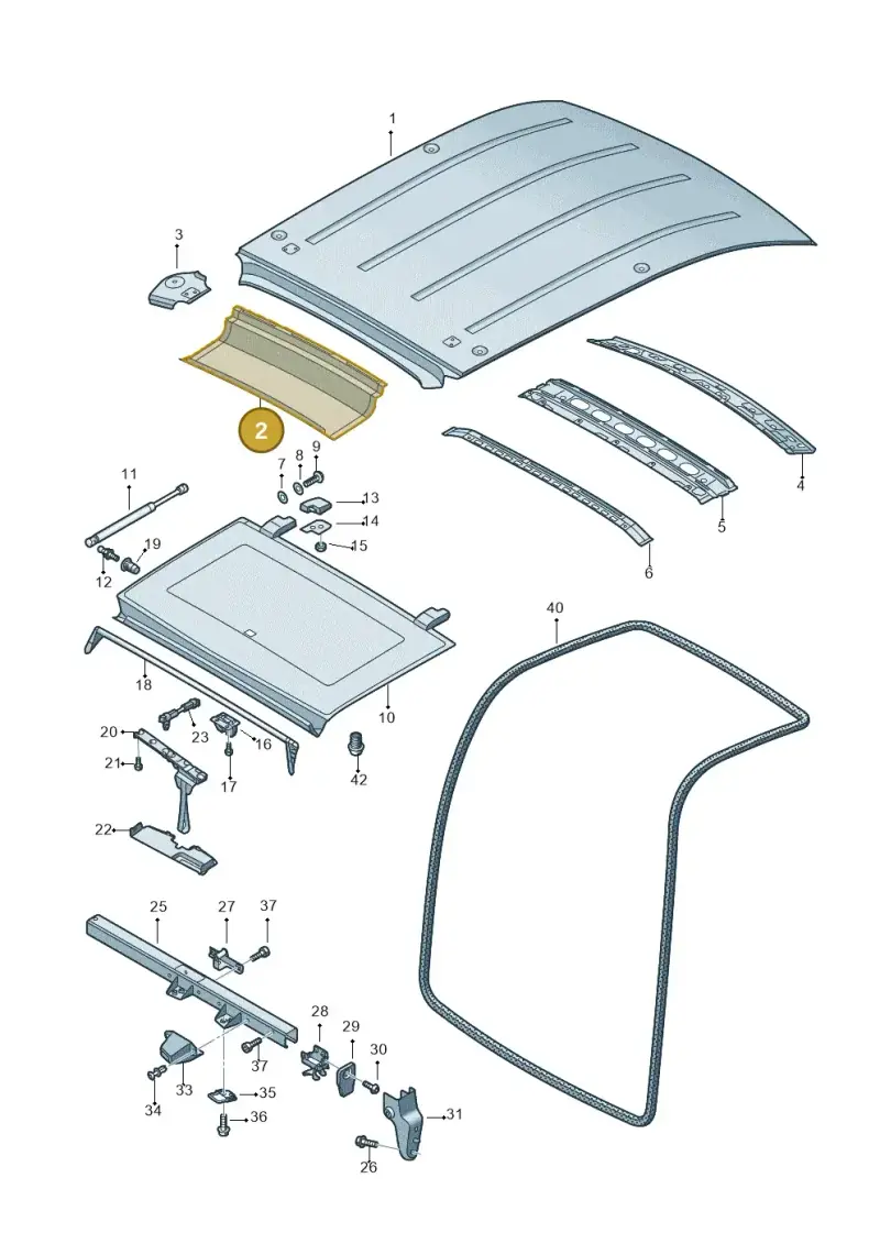 2K0817120 — Volkswagen Caddy kombi (2015-2020) diagram 443817020, position 2