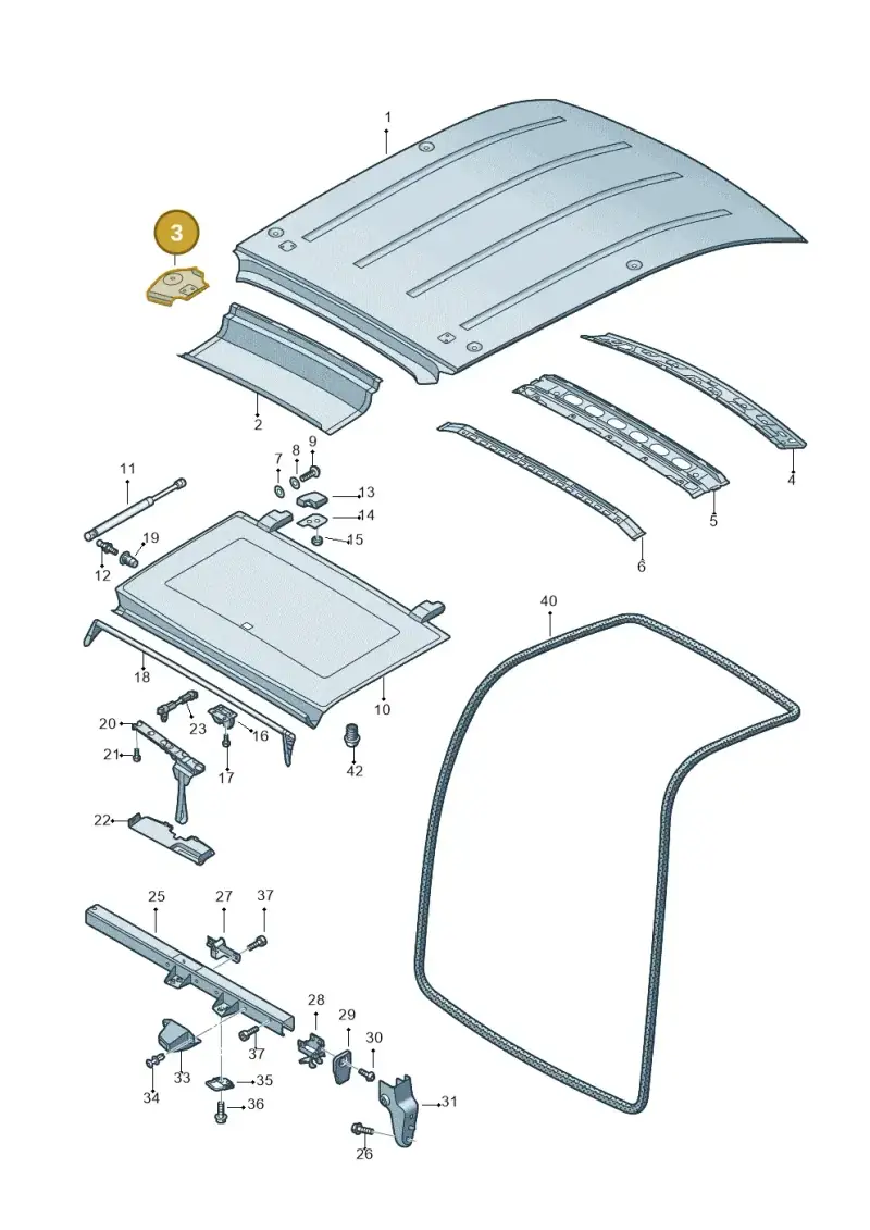 2K0817251A — Volkswagen Caddy kombi (2015-2020) diagram 443817020, position 3