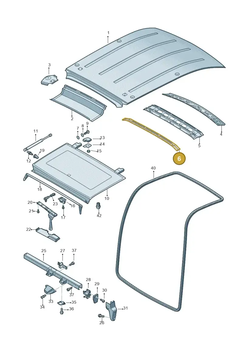 2K0817325A — Volkswagen Caddy kombi (2015-2020) diagram 443817020, position 6