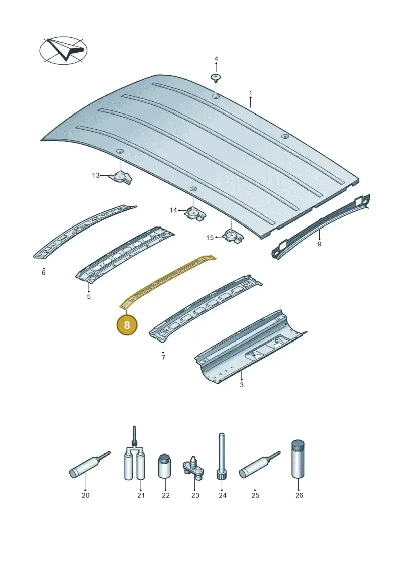 2K0817325A — Volkswagen Caddy kombi (2015-2020) diagram 866817000, position 8