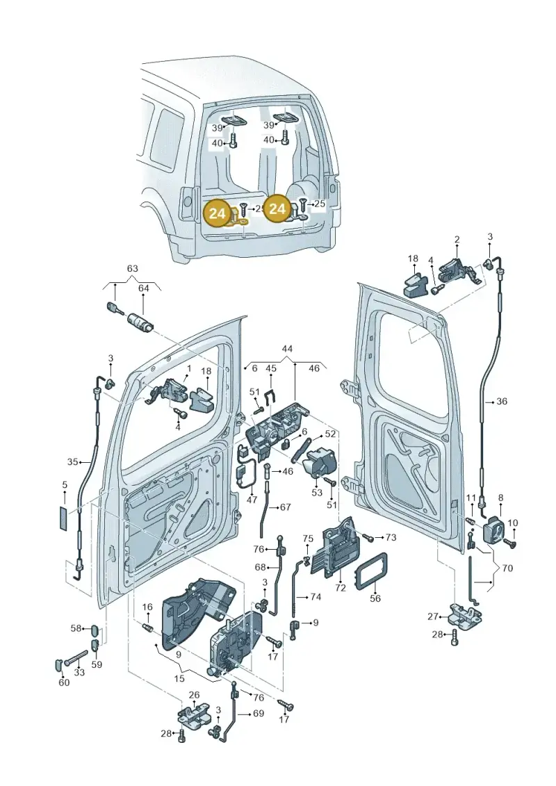 2K0827512C — Volkswagen Caddy kombi (2015-2020) diagram 443827650, position 24