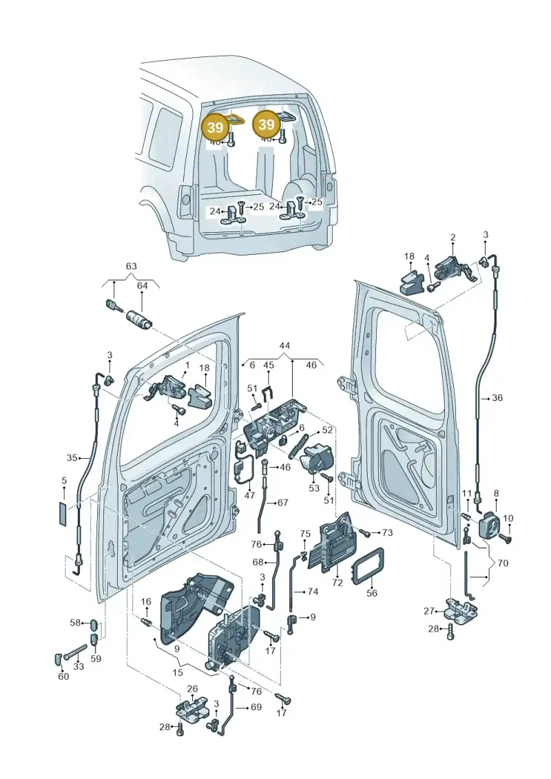 2K0827537B — Volkswagen Caddy kombi (2015-2020) diagram 443827650, position 39