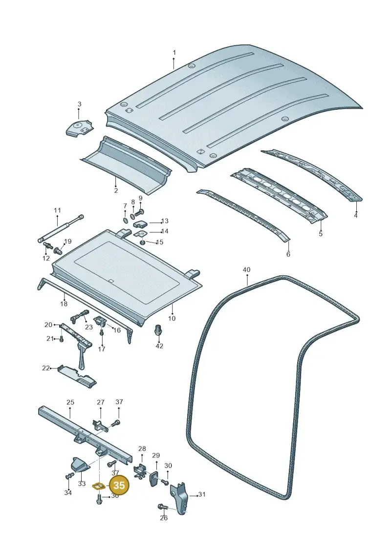 2K0827537B — Volkswagen Caddy kombi (2015-2020) diagram 443817020, position 35