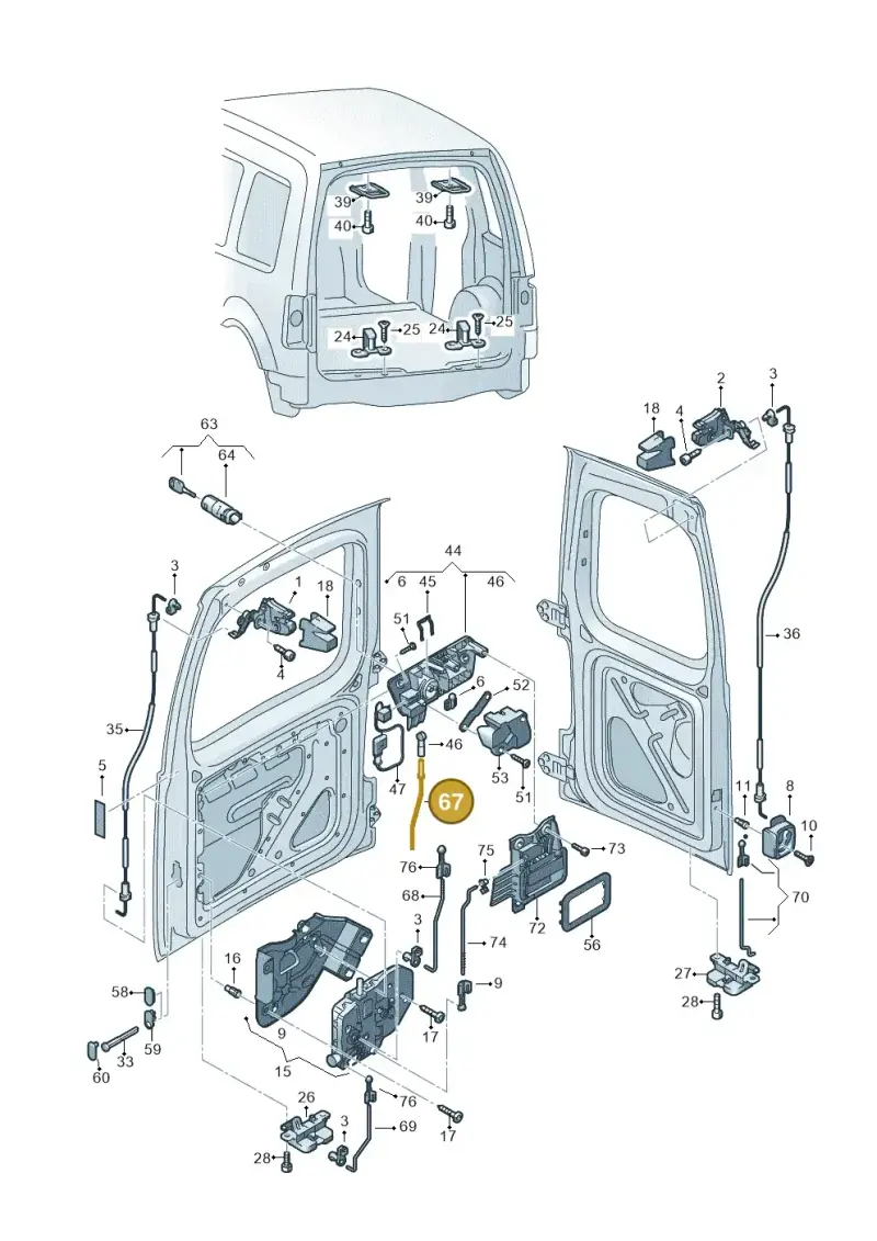 2K0827841A — Volkswagen Caddy kombi (2015-2020) diagram 443827650, position 67