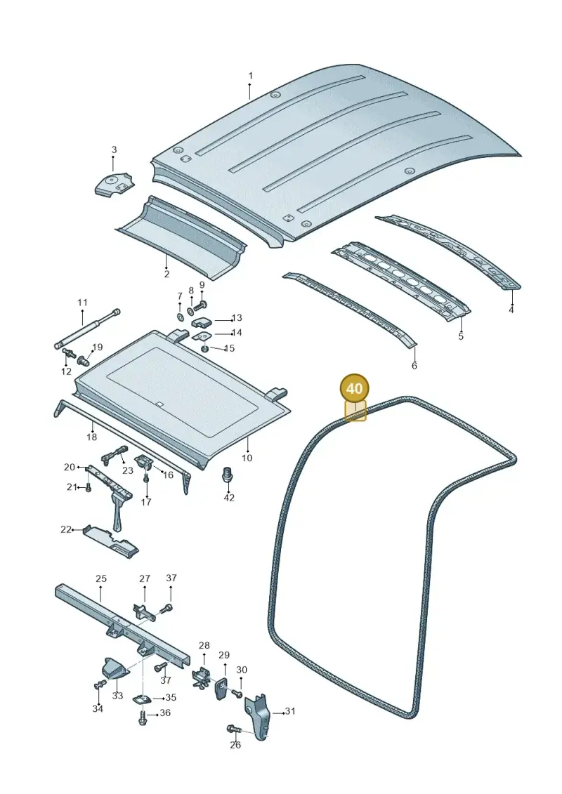 2K0829193S — Volkswagen Caddy kombi (2015-2020) diagram 443817020, position 40