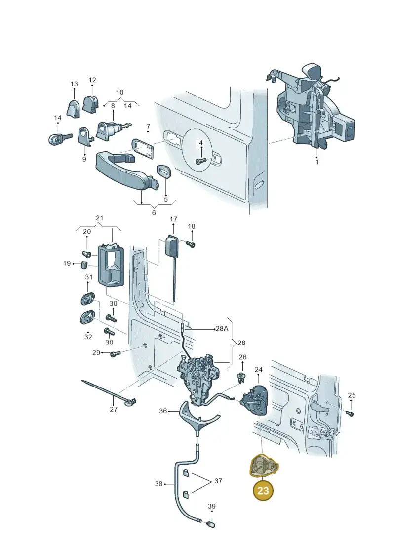 2K0843429A — Volkswagen Caddy kombi (2015-2020) diagram 443843800, position 23