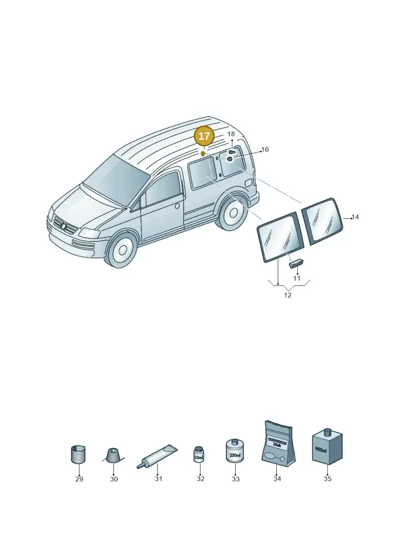 2K0857489 — Volkswagen Caddy Maxi Kombi (2010-2015) diagram 652845200, position 17