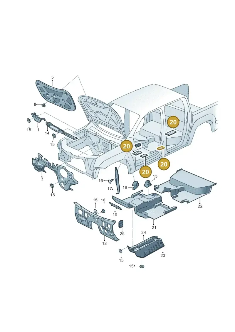 2K0864923 — Volkswagen Amarok twin cab (2012-2016) diagram 683863200, position 20