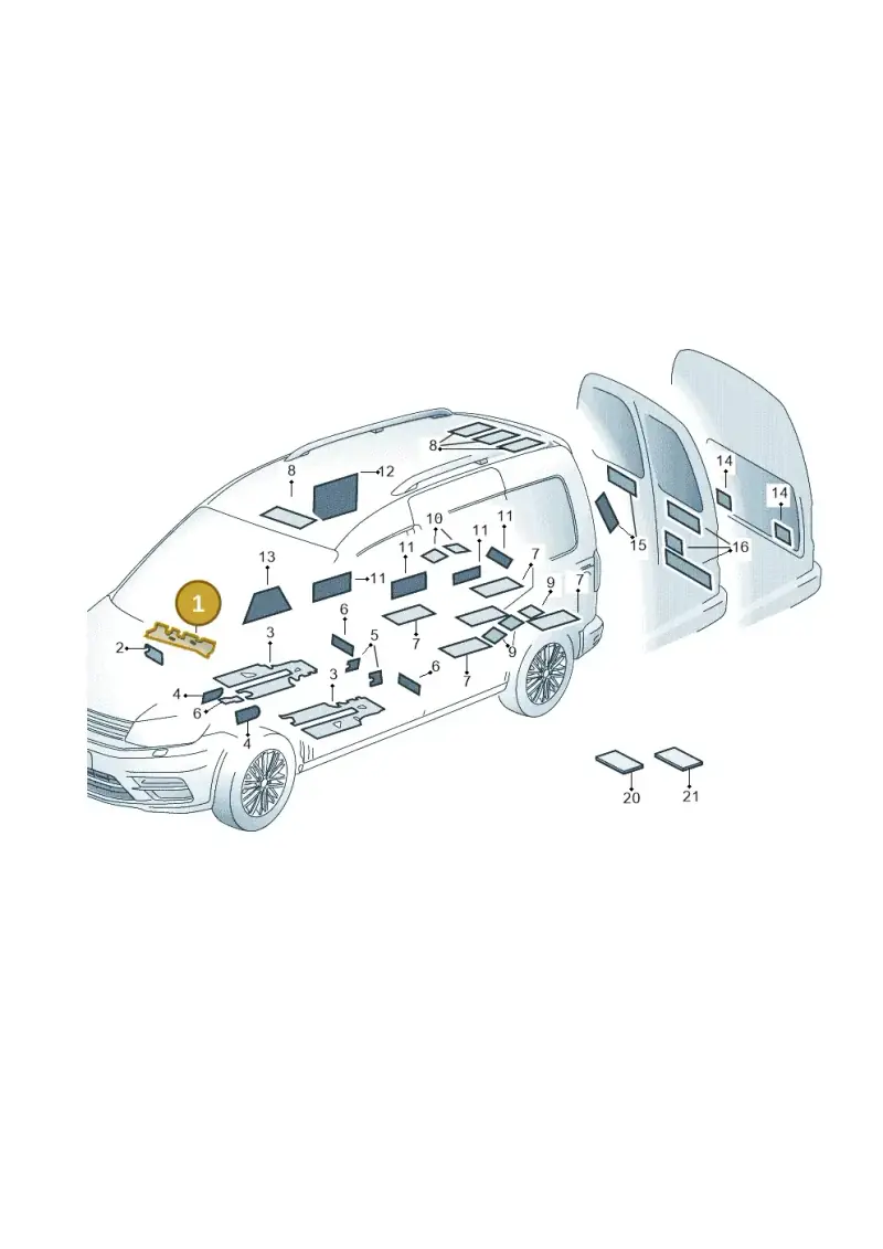 2K0864923 — Volkswagen Caddy kombi (2015-2020) diagram 866863300, position 1
