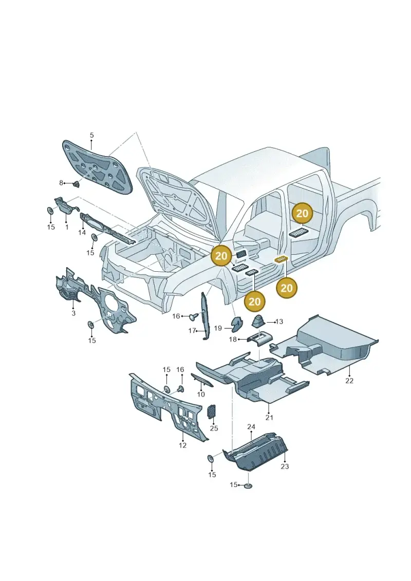 2K0864923 — Volkswagen Amarok twin cab (2022-) diagram 894863200, position 20