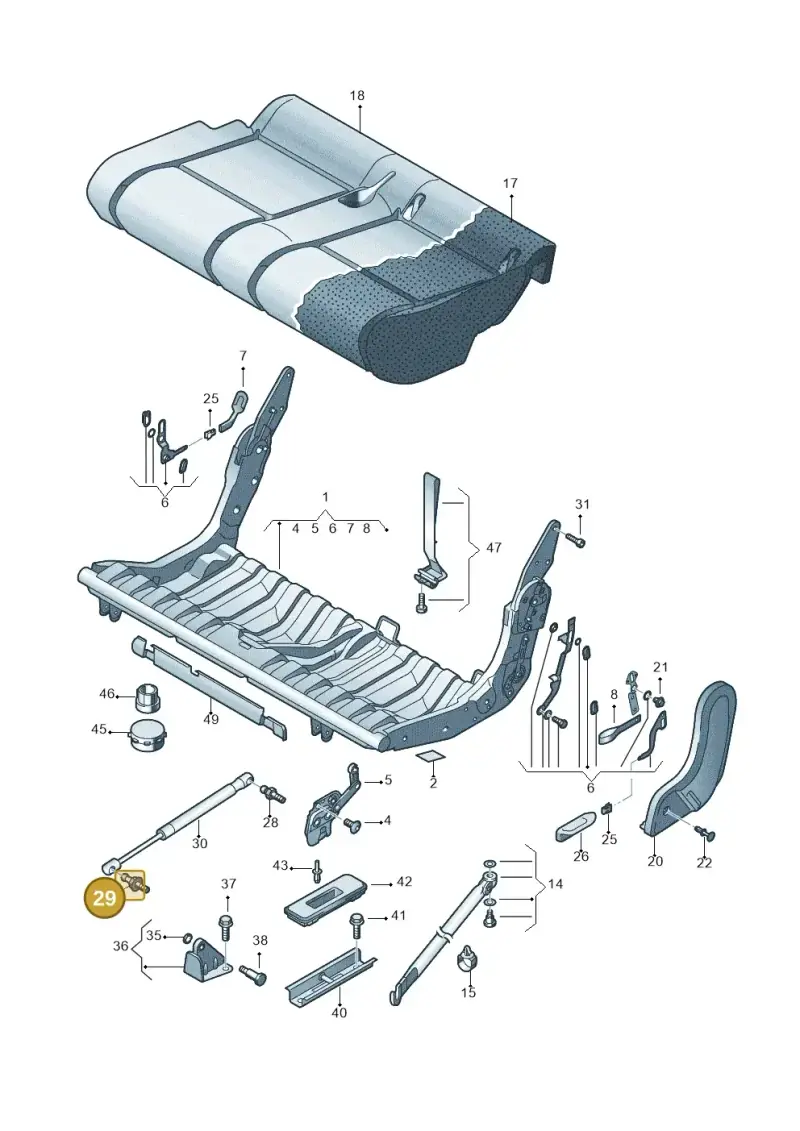 2K0883293A — Volkswagen Caddy panel van (2008-2010) diagram 443883200, position 29