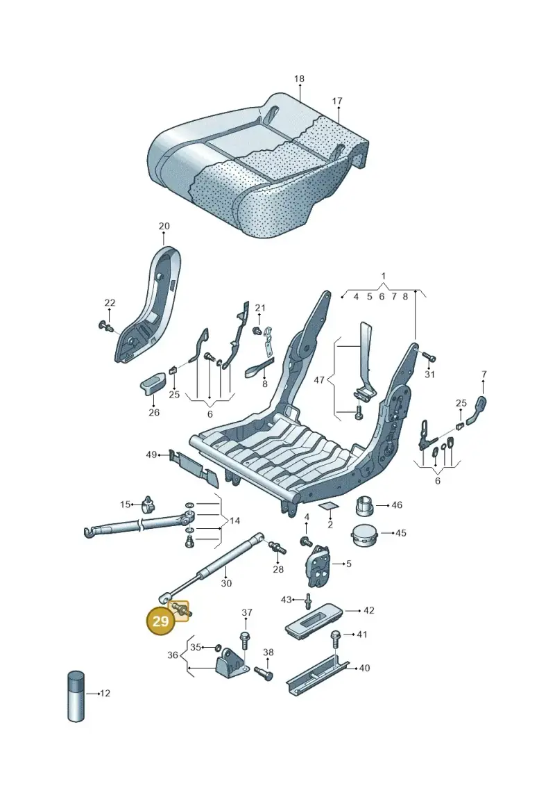 2K0883293A — Volkswagen Caddy panel van (2008-2010) diagram 443883300, position 29