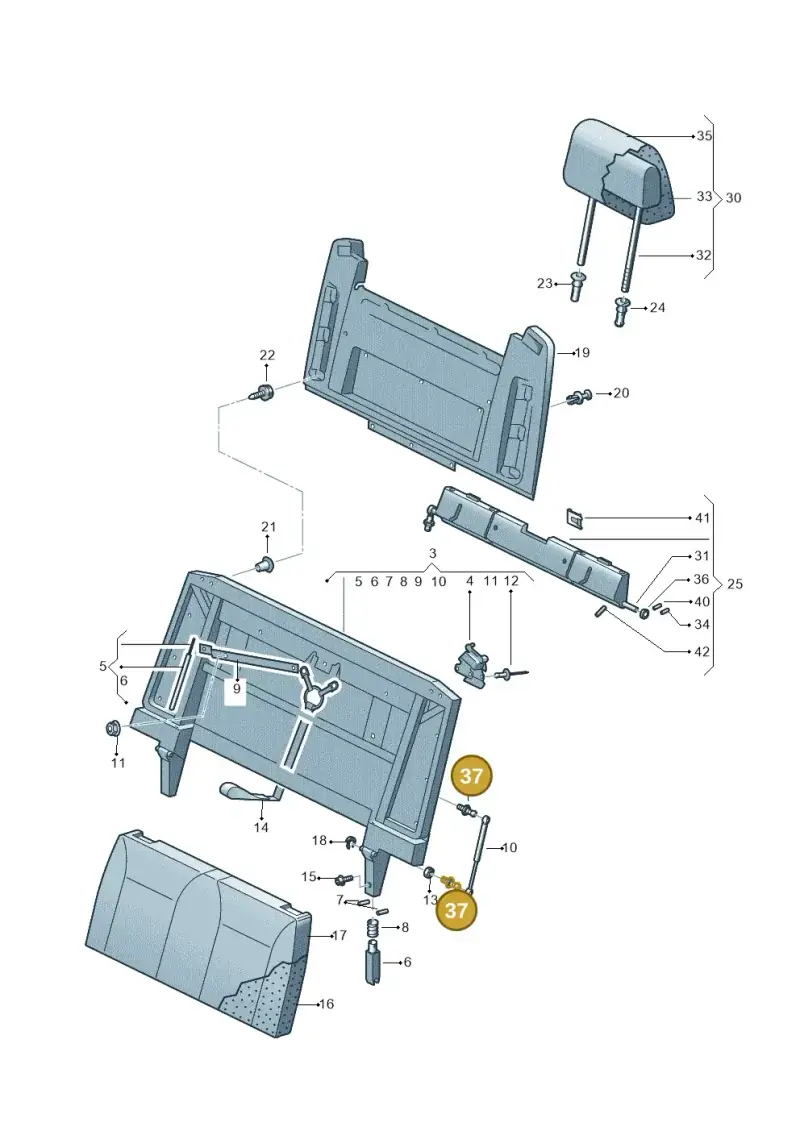 2K0883293A — Volkswagen Caravelle (2019-2024) diagram 871067360, position 37