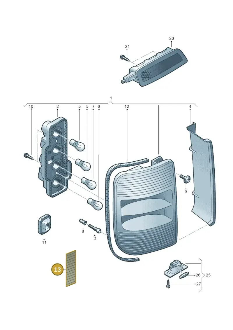 2K0945109 — Volkswagen Caddy panel van (2008-2010) diagram 443945000, position 13