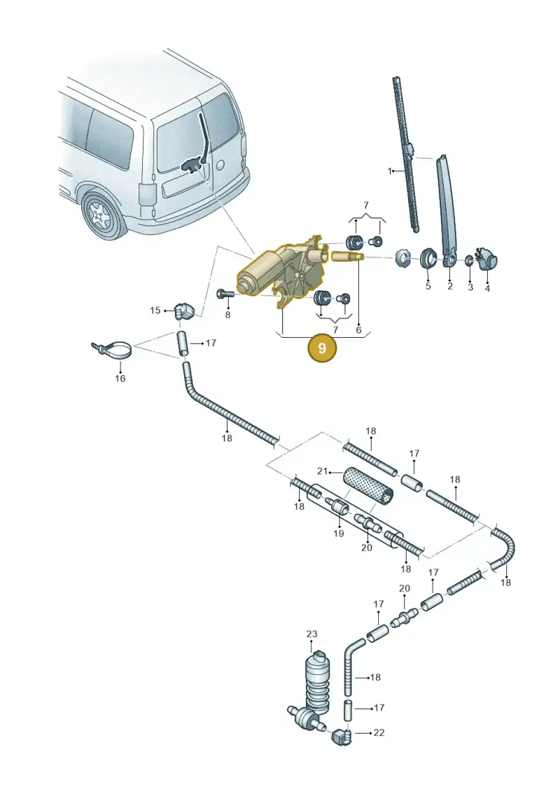 2K0955712F — Volkswagen Caddy kombi (2015-2020) diagram 866955250, position 9