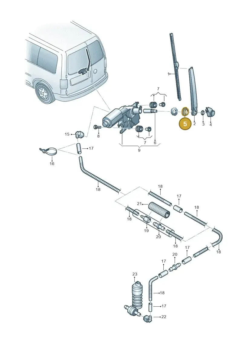 2K0955758 — Volkswagen Caddy kombi (2015-2020) diagram 866955250, position 5