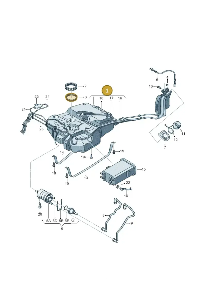 2K3201060A — Volkswagen CADDY (2004-) diagram 443201050, position 1