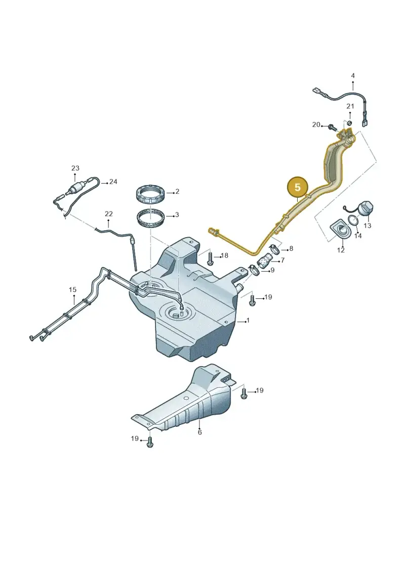 2K3201129 — Volkswagen Caddy panel van (2008-2010) diagram 652201100, position 5