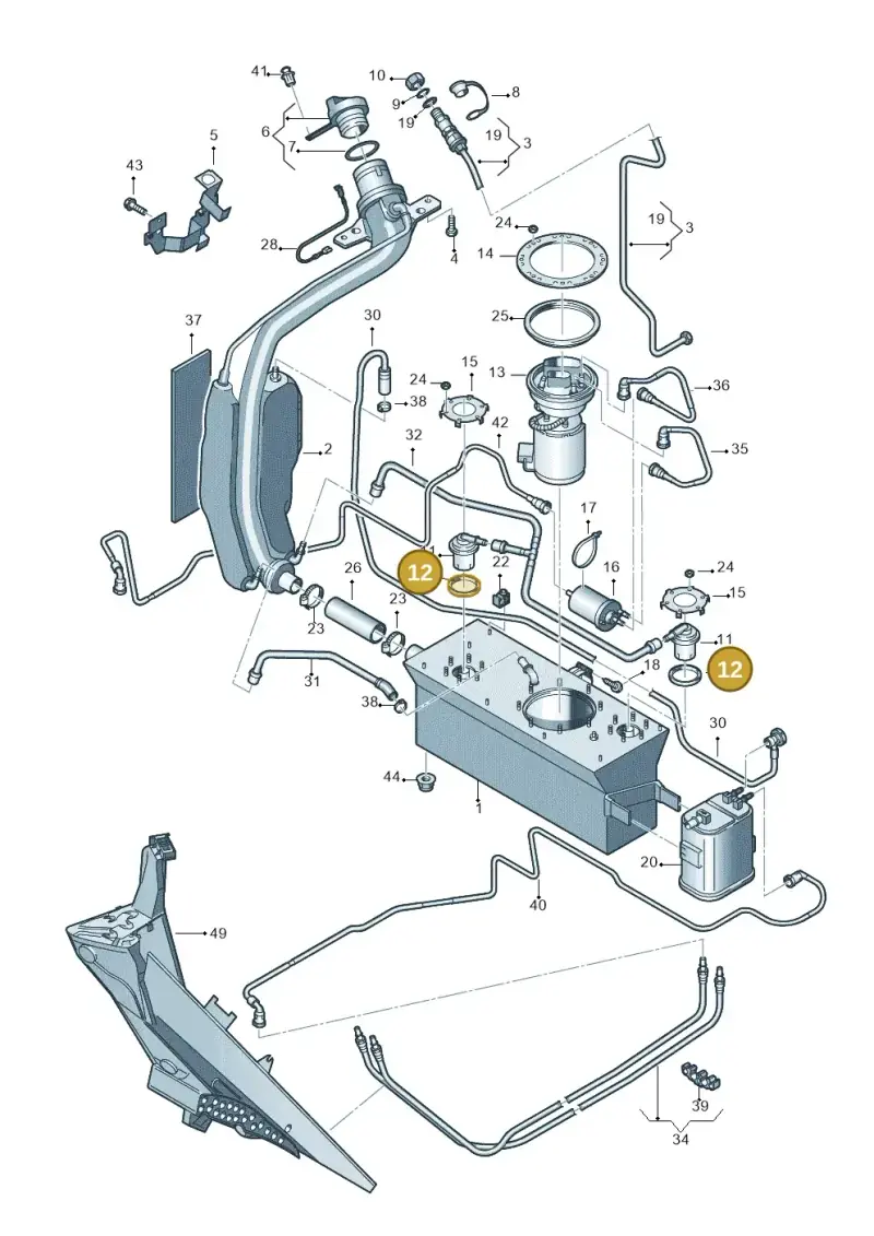 2K5201119 — Volkswagen Touran 2.0 (2010-2015) diagram 694201060, position 12