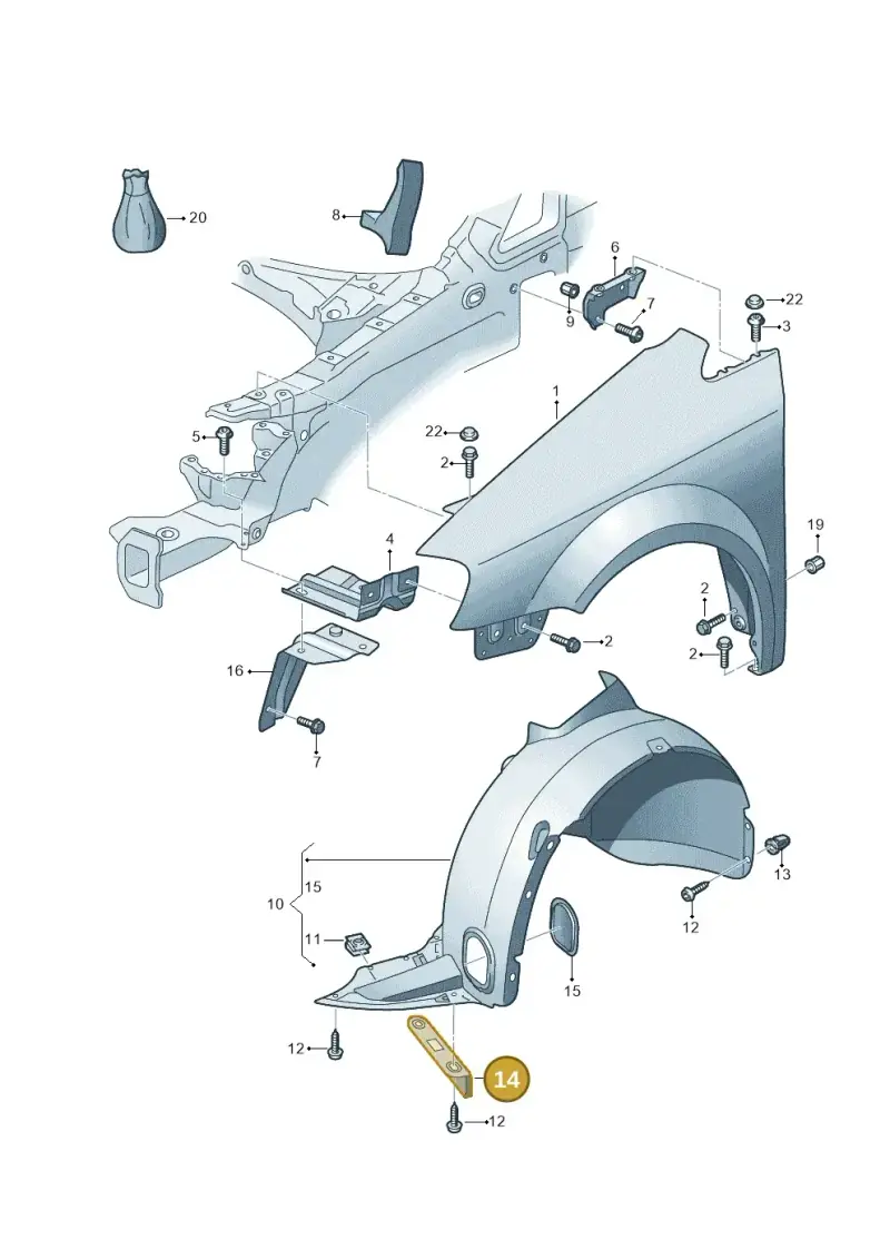 2K5807547 — Volkswagen Caddy kombi (2015-2020) diagram 866821000, position 14