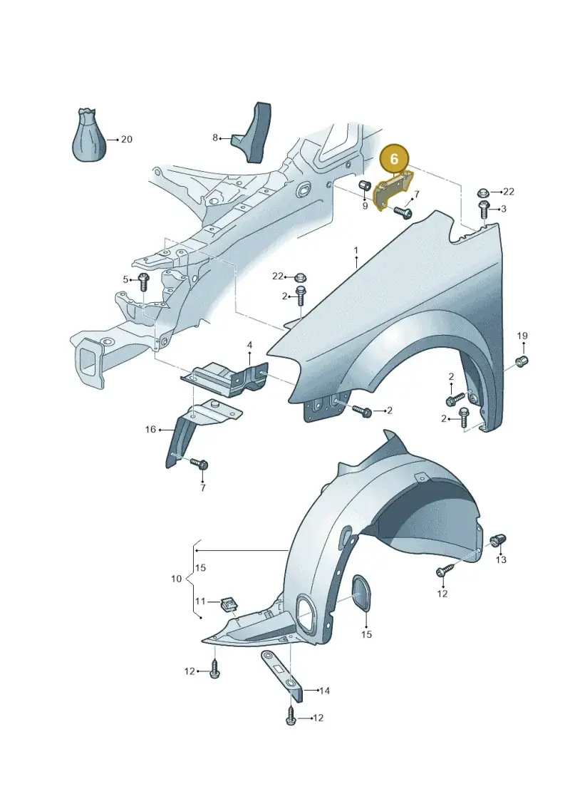 2K5810333 — Volkswagen Caddy kombi (2015-2020) diagram 866821000, position 6