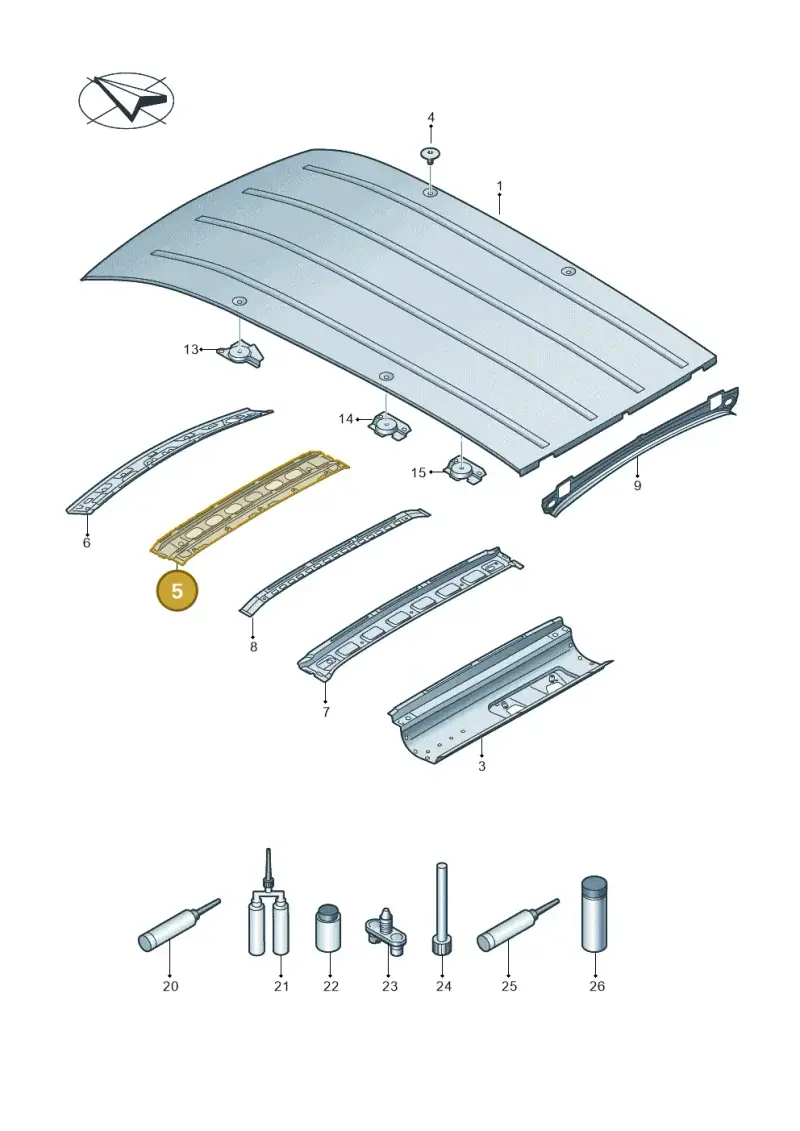 2K5817083 — Volkswagen Caddy kombi (2015-2020) diagram 866817000, position 5