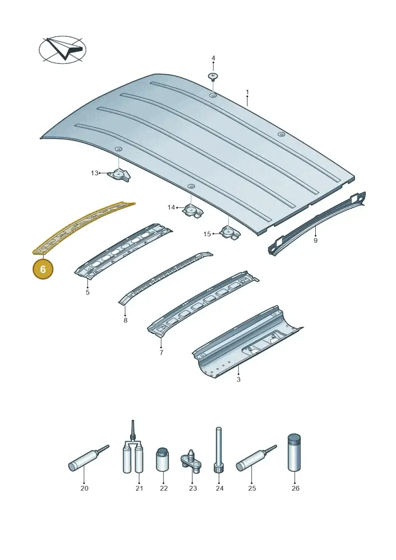 2K5817123A — Volkswagen Caddy kombi (2015-2020) diagram 866817000, position 6