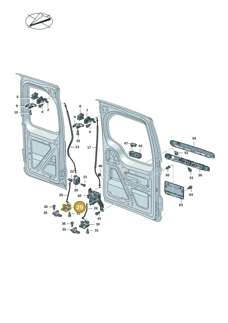 2K5827506B — Volkswagen Caddy Maxi Kombi (2020-2024) diagram 2ka827300, position 29
