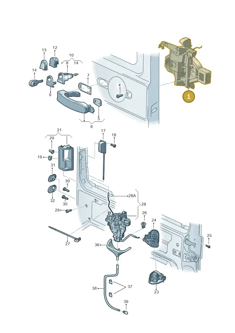2K5843352B — Volkswagen Caddy kombi (2015-2020) diagram 443843800, position 1