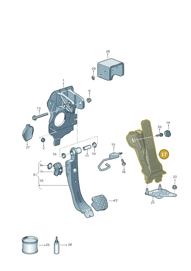 2K6721503B — Volkswagen Caddy kombi (2015-2020) diagram 649721700, position 17