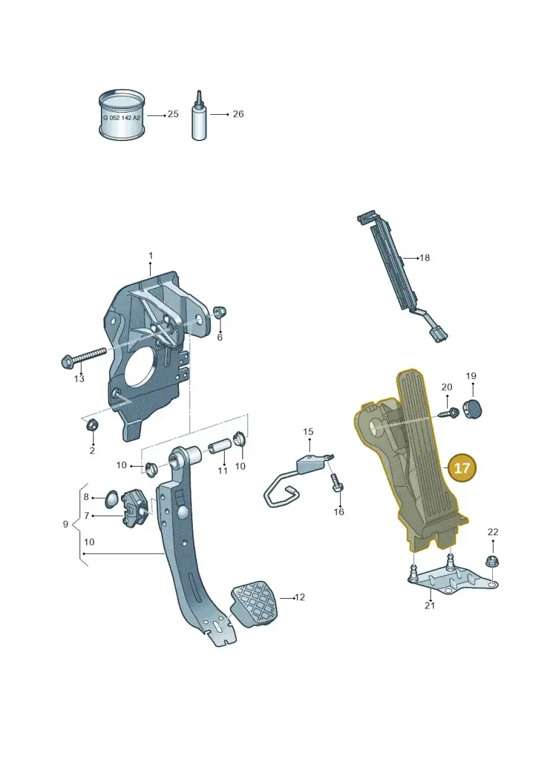 2K6723503A — Volkswagen Caddy Maxi Kombi (2010-2015) diagram 615721700, position 17