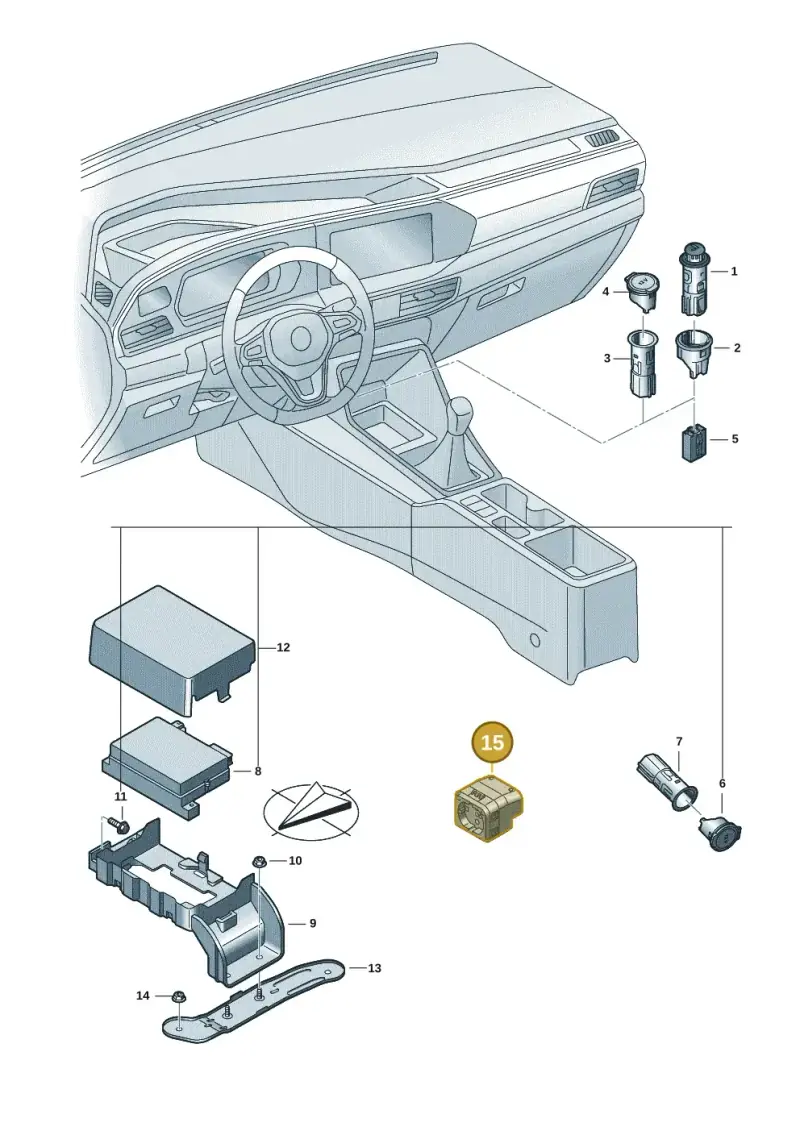 2K7919309B — Volkswagen Caddy Maxi Kombi (2020-2024) diagram 2ka919020, position 15