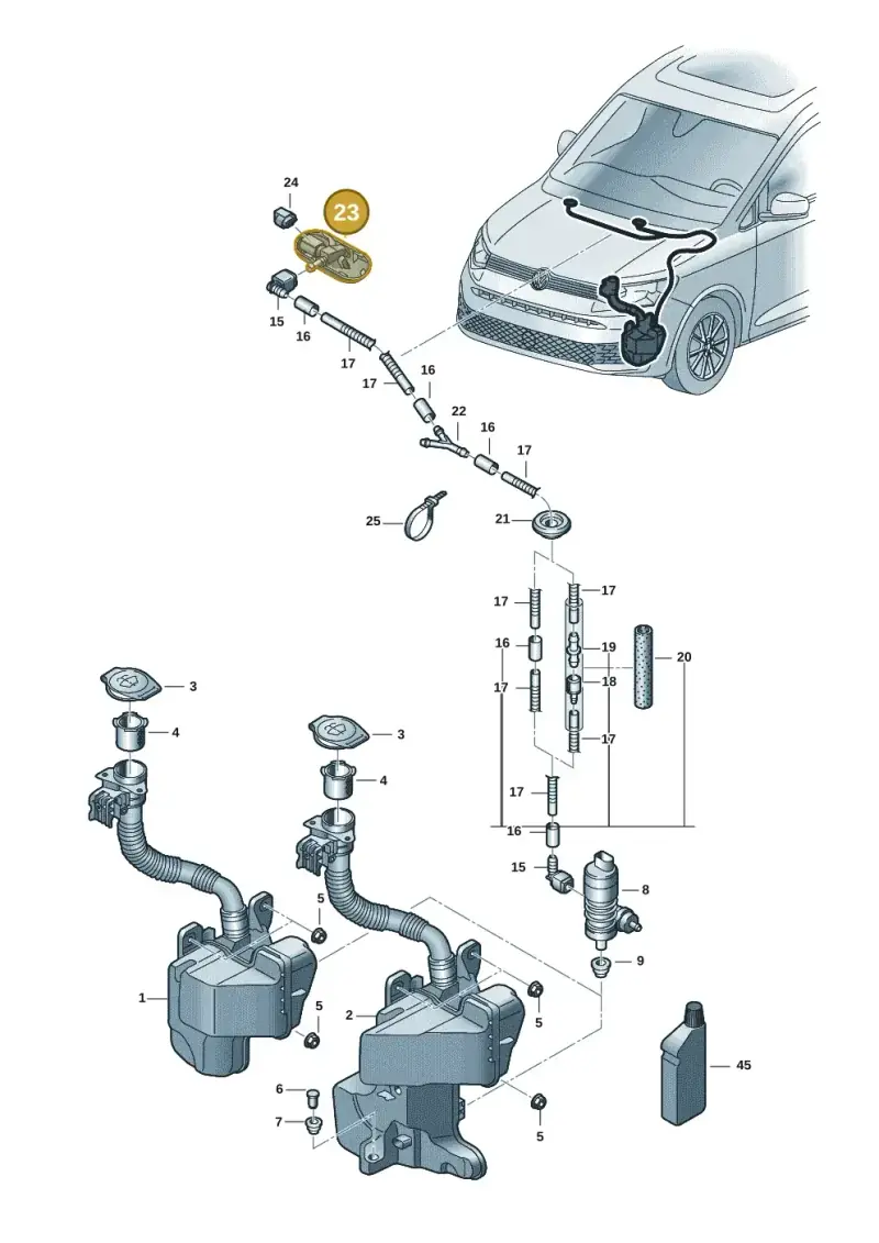 2K7955986 — Volkswagen Caddy Maxi Kombi (2020-2024) diagram 2ka955010, position 23