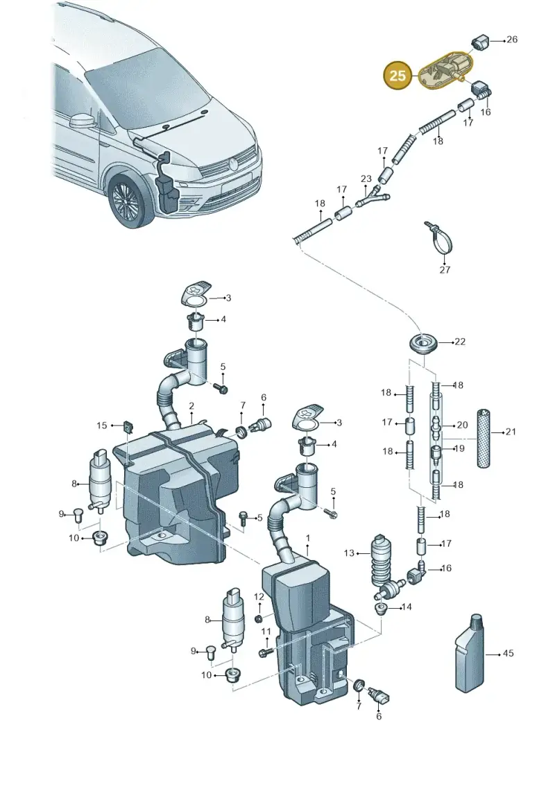 2K7955986 — Volkswagen Caddy kombi (2015-2020) diagram 866955100, position 25