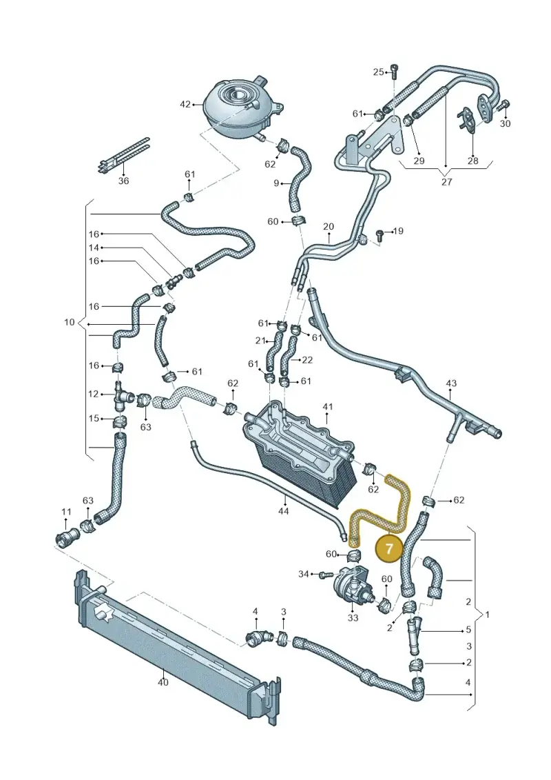 2Q0121063 — Volkswagen T-Roc convertible 1.5 (2019-2024) diagram 837121000, position 7