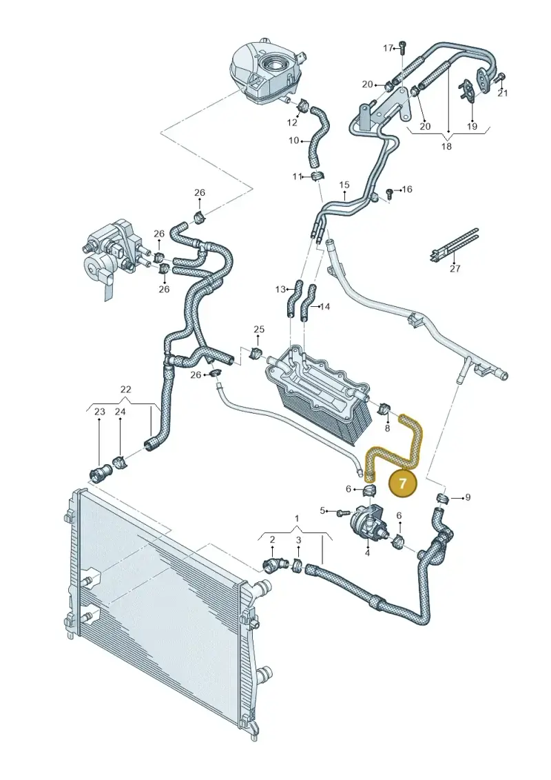 2Q0121063 — Volkswagen Polo 1.0 BlueMotion (2017-2024) diagram 837121160, position 7
