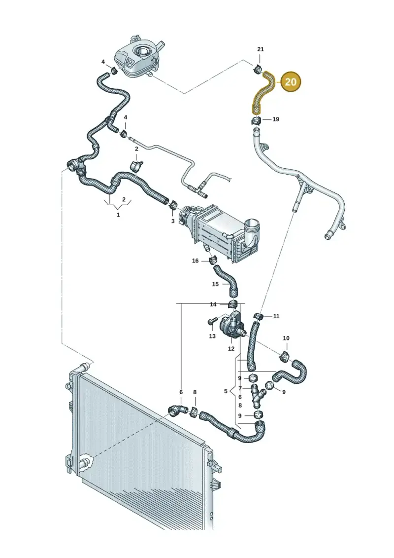 2Q0121109 — Volkswagen Taigo (2021-2024) diagram 2f0121300, position 20