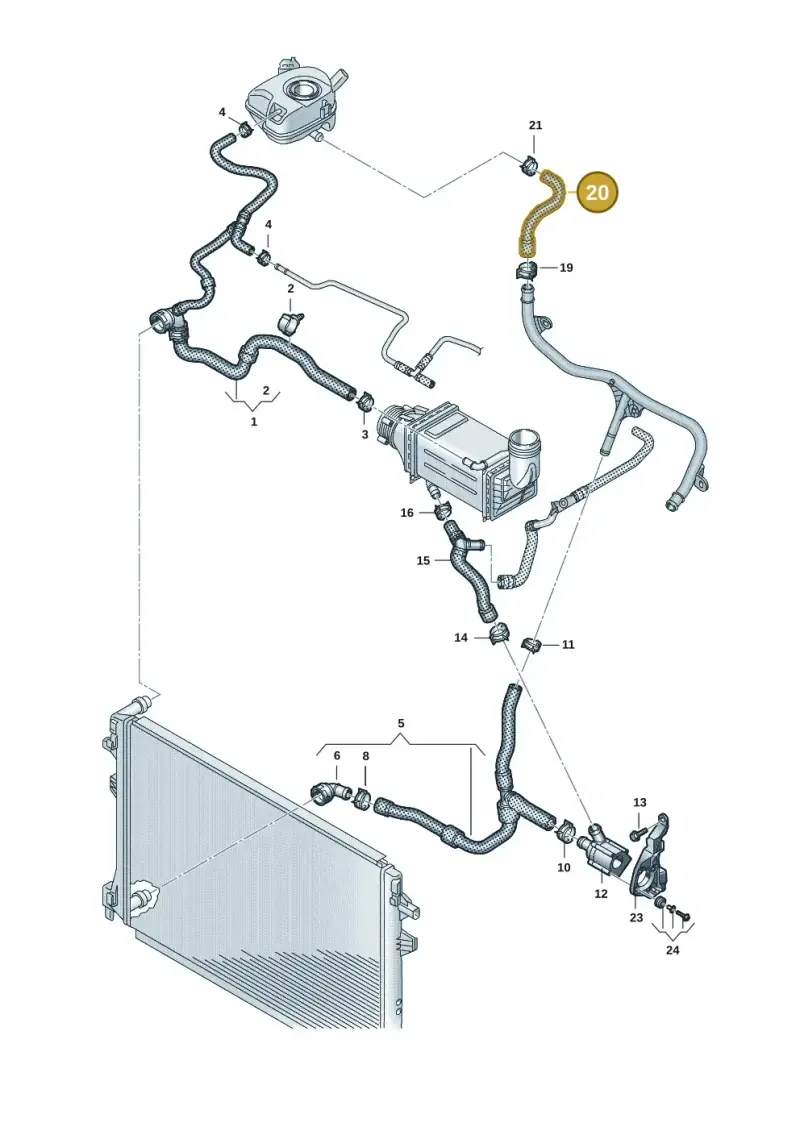 2Q0121109C — Volkswagen T-Cross 1,0 (2018-2024) diagram 2f0121301, position 20