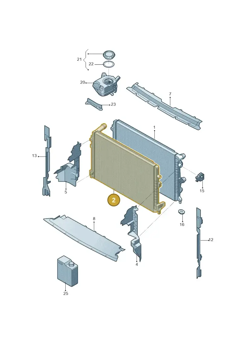 2Q0121253D — Volkswagen T-Cross (2019-2024) diagram 579121080, position 2