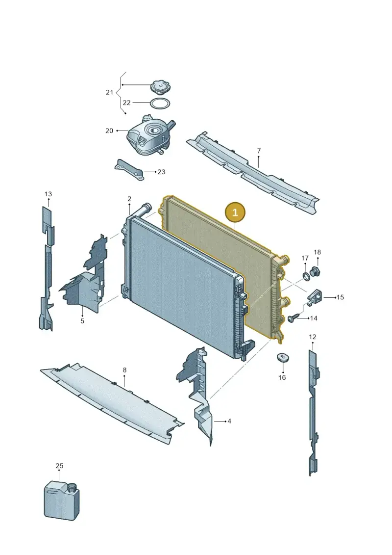 2Q0121253K — Volkswagen T-Cross 1,0 (2018-2024) diagram 587122000, position 1