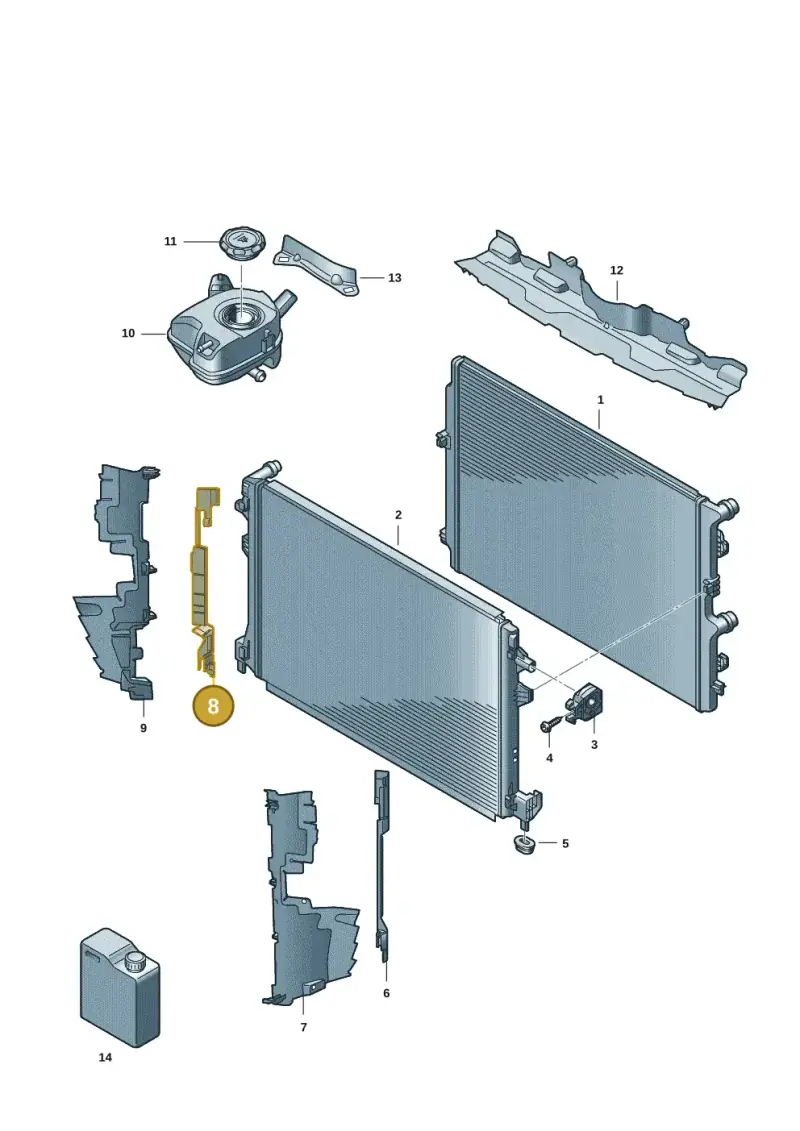 2Q0121332B — Volkswagen Taigo (2021-2024) diagram 2f0122640, position 8