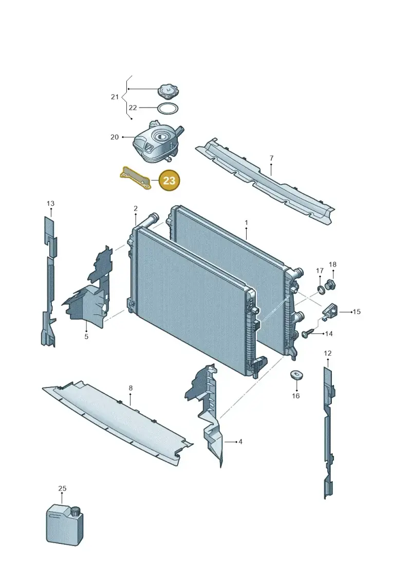 2Q0121409 — Volkswagen T-Cross 1,0 (2018-2024) diagram 587122000, position 23