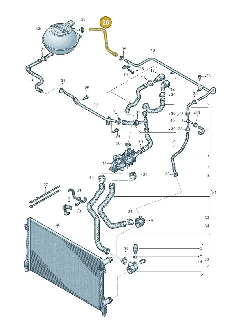 2Q0121447E — Skoda Octavia (2019-2022) diagram 866121300, position 20