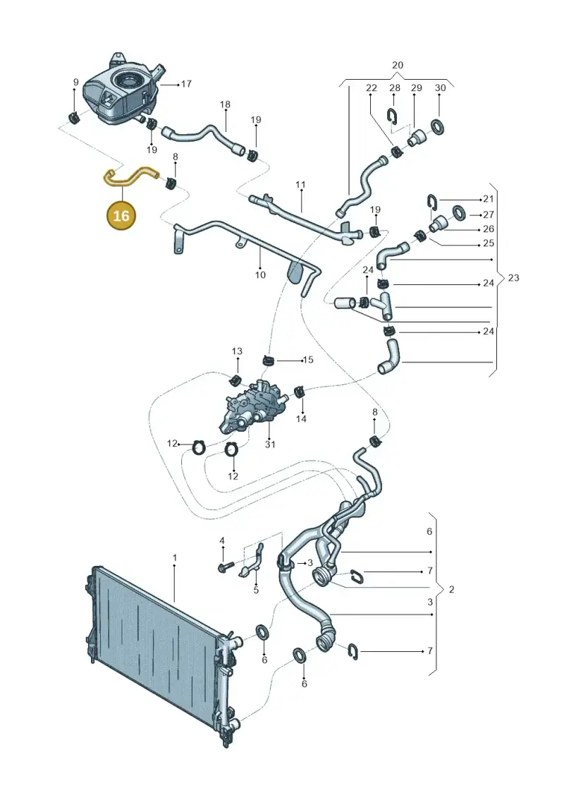 2Q0121447E — Skoda Fabia (2021-2022) diagram 602121200, position 16