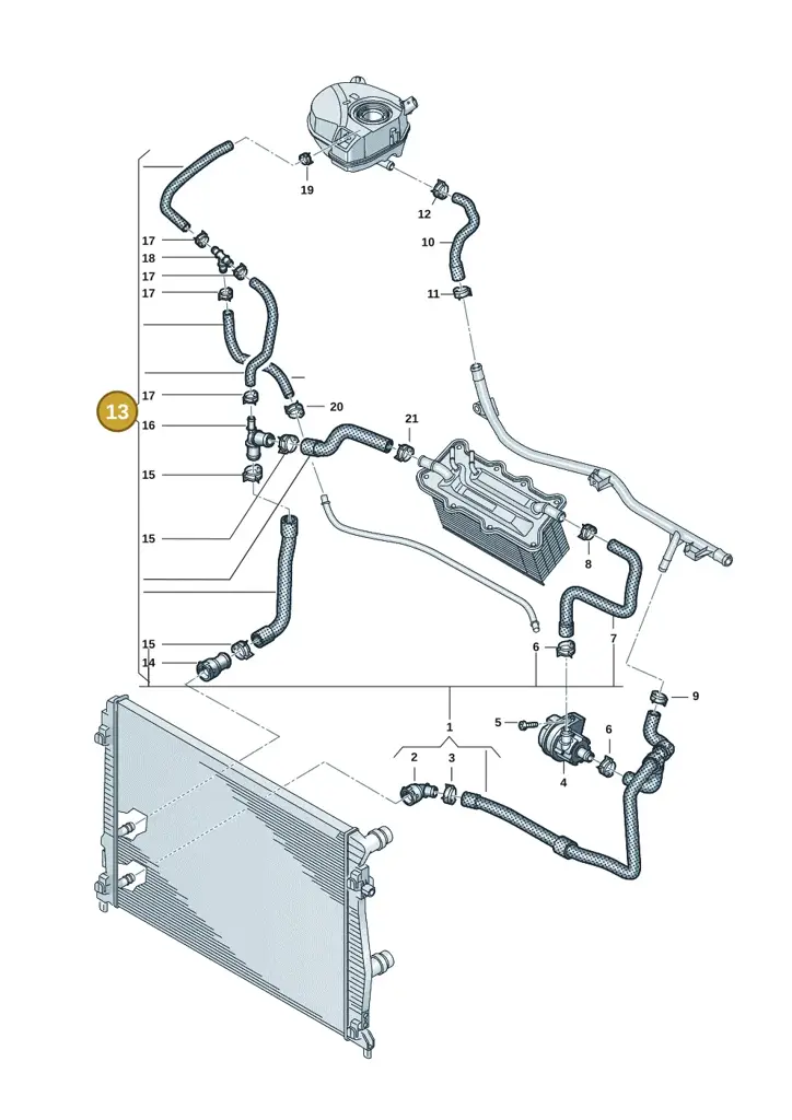 2Q0122101BP — Volkswagen Taigo (2021-2024) diagram 2f0121220, position 13