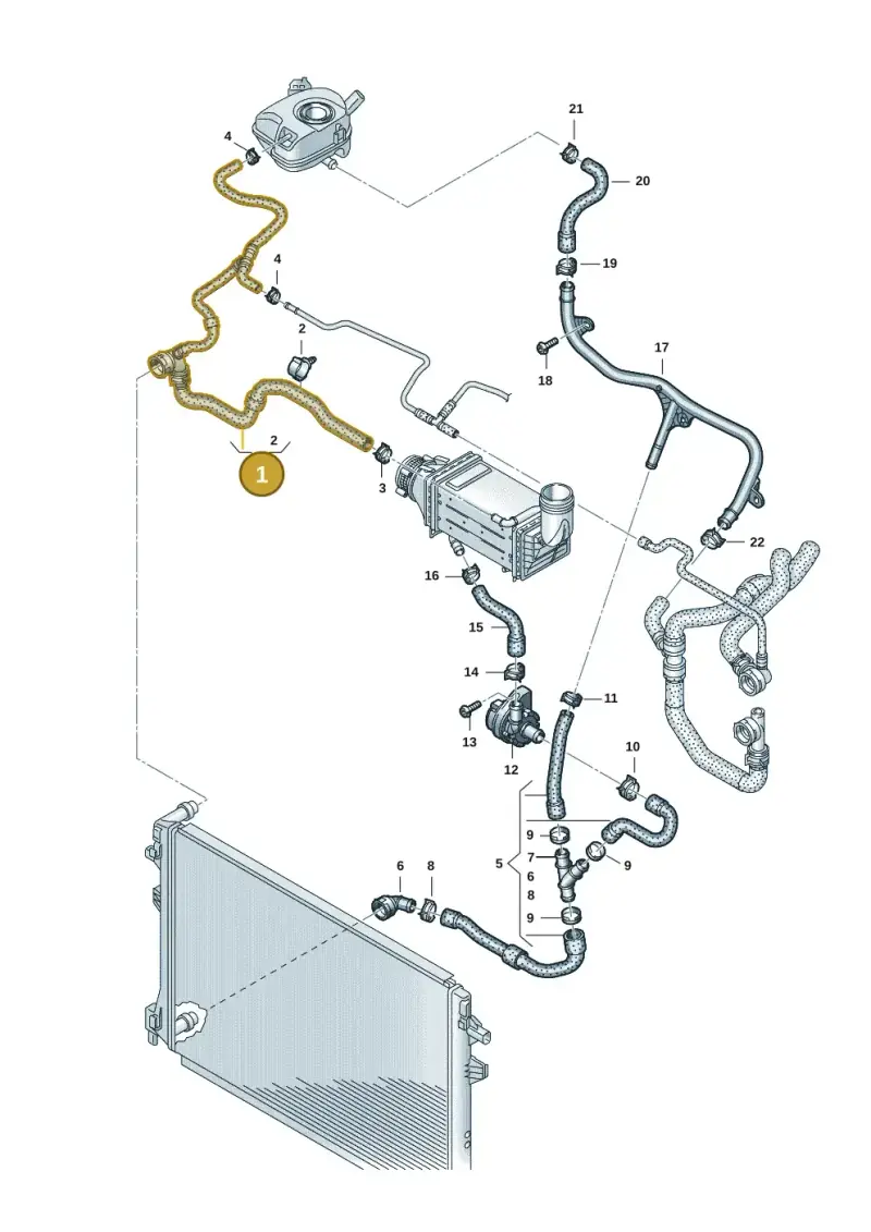 2Q0122101CD — Volkswagen Polo 1.0 BlueMotion (2017-2024) diagram 837121235, position 1
