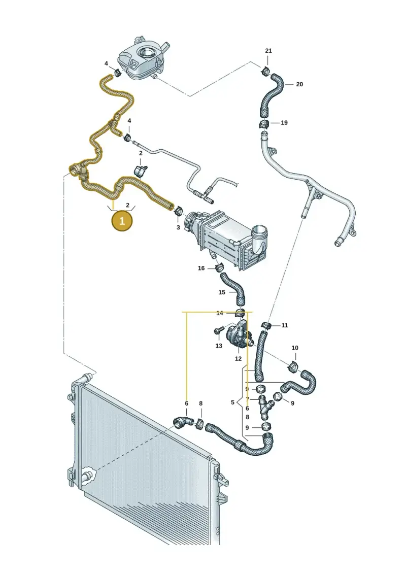 2Q0122101CS — Volkswagen Taigo (2021-2024) diagram 2f0121300, position 1