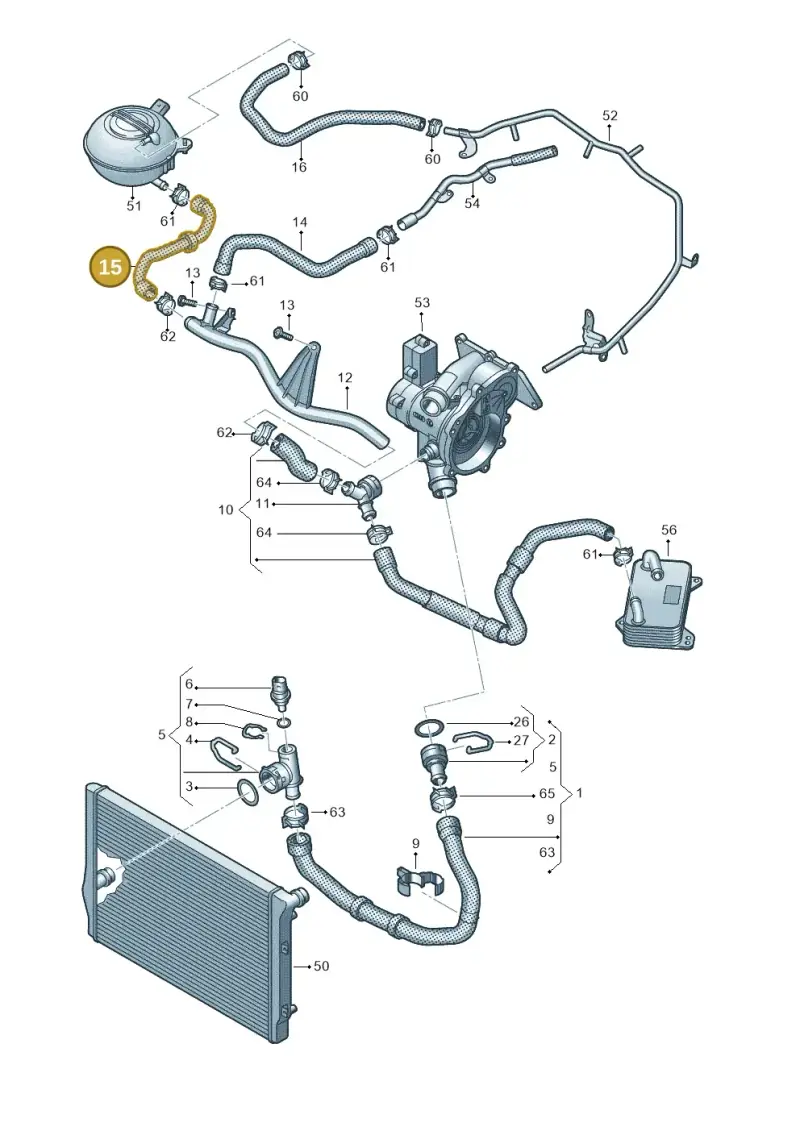 2Q0122109F — Volkswagen Polo 1.0 BlueMotion (2017-2024) diagram 837121080, position 15