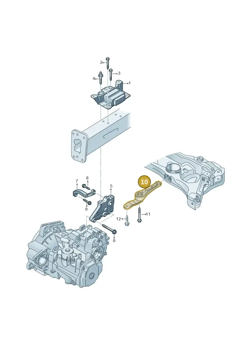 2Q0199851AF — Volkswagen T-Cross 1,0 (2018-2024) diagram 837199050, position 10